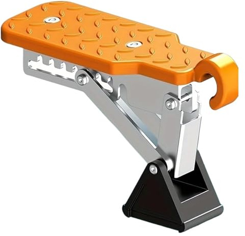 Repose-pieds Voiture Marchepied De Voiture En Alliage D'aluminium Chromé Avec Crochet, Marchepieds Auxiliaires Universels Pour Un Accès Facile Pédale Frein D'embrayage(Orange)