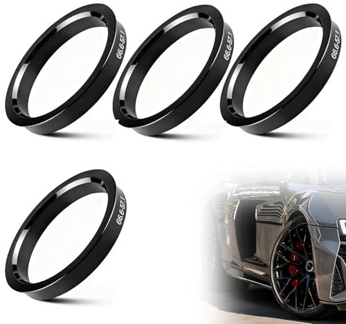 NYVOR 4 Zentrierringe, 66,6 bis 57,1 mm, Kunststoff, reduzieren Vibrationen effektiv und sind kompatibel mit Volkswagen, Audi, Mercedes-Benz und Anderen Modellen, universelle Radkappen
