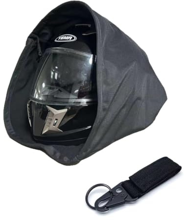 RAMGLYO Housse Casque Moto en Flanelle Respirante 47x43 cm – Anti-Poussière & Anti-Rayures, Cordon et Mousqueton – Protection Optimale, Transport et Rangement Faciles
