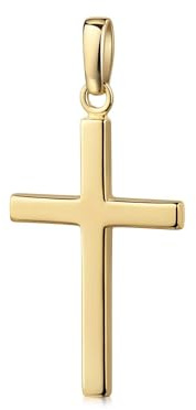 Kreuz Anhänger Core Moyen aus Echtgold – 24x15 mm, Vollpoliert – 333/585/750 Gold, 585 Weißgold – Made in Germany – Manufaktur Pforzheim