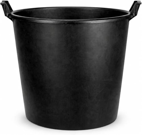 Muddy Hands Heavy Duty Plastic Multi-Purpose Container with Integrated Carry Handles, Strong Garden Storage Tub, Builders Mixing Bucket, Home Garage Utility Bin, No Drainage Holes (2, 70 Litre)