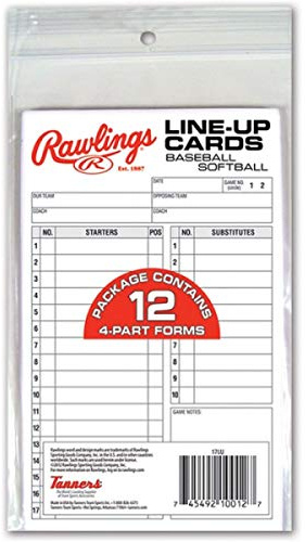 Rawlings Unisex-Erwachsene Line-Up-Karten, Mehrfarbig/Meereswellen (Ocean Tides), Einheitsgröße