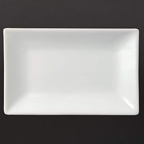 Olympia Servierplatte, rechteckig, 200 x 130 mm, Porzellan, Weiß, 6 Stück