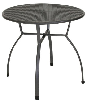 greemotion Gartentisch Toulouse rund, Ø ca. 80 cm, pflegeleichter Tisch aus kunststoffummanteltem Stahl, Esstisch mit Niveauregulierung, eisengrau