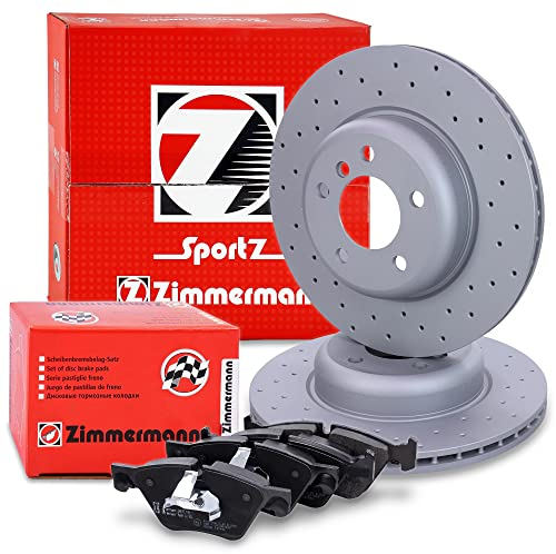 ZIMMERMANN Bremsenset Vorderachse inkl. Gelochte Bremsscheiben Belüftet Ø 330 mm + Bremsbeläge vorne Kompatibel mit BMW 5er (F10), 5 Touring (F11)