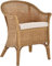 Rattan-Sessel Natur Esszimmersessel Korb-Sessel Rattanmöbel Rattansessel Rattanstuhl mit Armlehnen Lounge Flechtsessel (Honig-Dunkel, mit Polster)