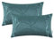 CaliTime Kissenbezüge Kissenhülle Packung mit 2 Schalen für Couch Sofa Heimdekoration modern glänzend und matt Kontrast Kreise Ringe geometrisch 30cm x 50cm blaugrün