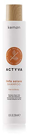 Kemon - Actyva Linfa Solare Shampoo, Azione Detergente e Idratante Doposole per Corpo e Capelli, ai Semi di Girasole, Aloe Vera e Filtro UV - 250 ml