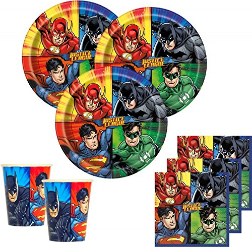 Justice League Superhelden Party Deko Basis Set 48 Teile für 16 Kinder