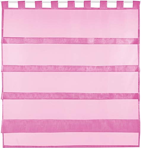 Bestlivings Pinke Bistrogardine Transparent mit Schlaufen in 100x110 cm (BxL), in vielen Varianten erhältlich
