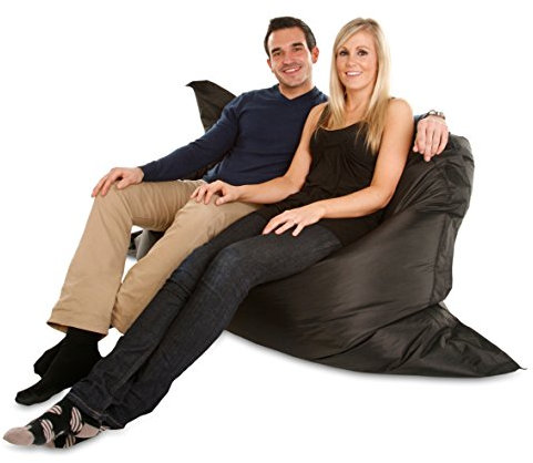 Extra Large Giant Bean Bag COVER ONLY in Black. XXXL 180x140cm. Indoor & Outdoor Large Waterproof Beanbag