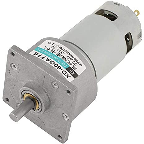DC 12/24V 35W Motor de Engranaje Reductor de Velocidad Micro Ajustable CW/CCW Mini Caja de Engranajes de Reducción de Velocidad de Alto Torque(24V 30RPM)