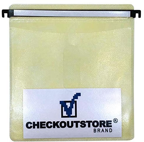 CheckOutStore (100) CD Double-Sided Refill Plastic Hanging Sleeve (Yellow)