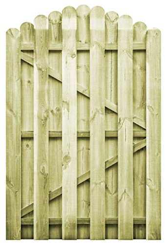 Gartentor Hoftor Zauntor Grün Imprägnierte Kiefer Gewölbtes Design für Garten oder Terrasse 100 x 150 cm (B x H)