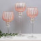 Maisonica Set of 3 Pearlised Pink Glass Goblet Style Candle Tealight Holders