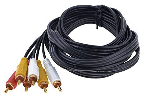 N/A Rosso Bianco Giallo 3 RCA Phono Maschio Cavo TV AV Nero 2,8 M