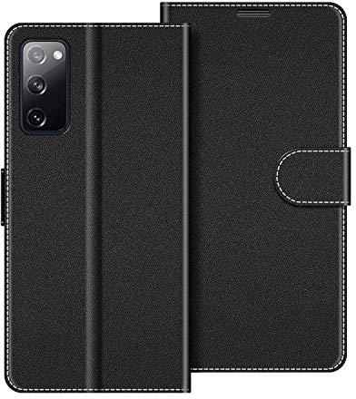 COODIO Coque en Cuir pour Samsung Galaxy S20 FE, Étui Housse Pochette Fonction Stand pour Samsung Galaxy S20 FE 4G / 5G, Noir