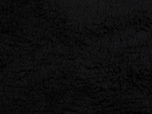 Lammfell Sherpa Fleece Stoff schwarz - Meterware