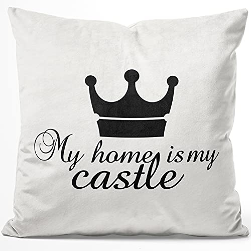 JUNIWORDS Kissen, My Home is My Castle, 40 x 40 cm, Flauschig Samtweich Weich