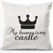 JUNIWORDS Kissen, My Home is My Castle, 40 x 40 cm, Flauschig Samtweich Weich