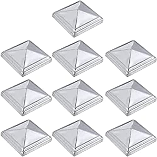 LTLGHY 10 Stück Pfostenkappe 6X6 cm Verzinkt - Abdeckung Für Holzpfosten Zaunpfosten in Pyramidenform Zaunkappen Feuerverzinkt