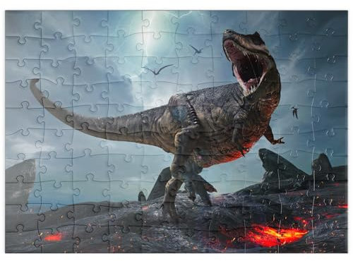 MyPuzzle Tyrannosaurus Rex, in Einer Rauen prähistorischen Welt - Premium 100 Teile Puzzle - MyPuzzle Sonderkollektion von Puzzle Galaxy