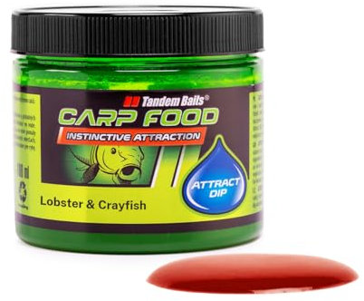 Tandem Baits Carp Food Attract Dip Hummer & Krebs, Karpfen Angeln ohne Mühe, Köder zum Große-Fische-Angeln, Karpfenzubehör für Profis & Hobby-Angler 100 ml