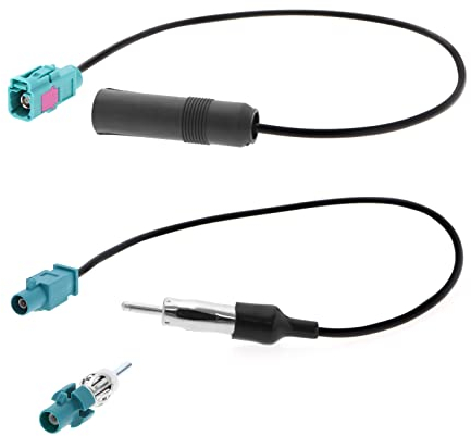VGOL 3pcs Voiture Antenne Adaptateur Câble Universel Véhicule Radio Stéréo AM & FM Antenne Connecteur Câble Fakra Z Mâle Femelle à DIN Prise pour Voiture Stéréo Audio HD Radio