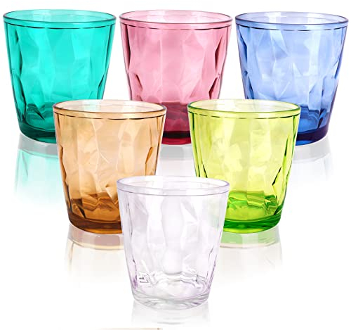 BieFuSin 6 Stück Wassergläser aus Kunststoff,10.5 OZ Unbreakable Trinkbecher,Kinder Becher,310ml Hochwertige Kunststoff Trinkgläser Set,Wiederverwendbar und Spülmaschinenfest Trinkbecher