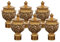 Sharplace 6X Gardinenstangen-Kopfstecker-Set Retro-Dekoration Gardinenstangen-Endstücke für Hotel, Gold