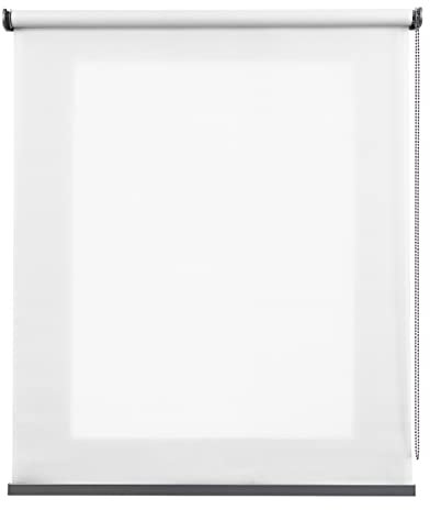 STORESDECO Lichtrollo Plus, Premium-Rollo mit Metallic-Finish. Modernes, dekoratives Rollo in Textiloptik für Fenster und Türen bis 200 cm!| Plus Weiß, 160 cm x 250 cm