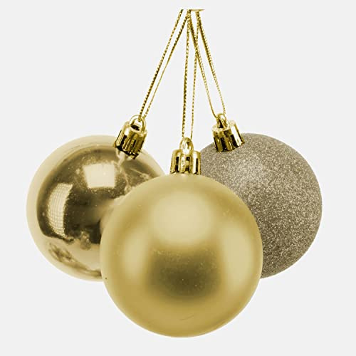 15cm/3Pcs Christmas Baubles Shatterproof Gold, Christmas Tree Decorations Ball Ornaments Balls Xmas Hanging Decorations Holiday Decor - Shiny,Matte,Glitter