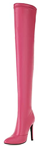 CUTEHEELS Stivali sopra il ginocchio da donna, Fucsia, 40 EU