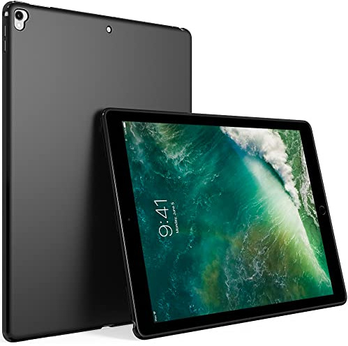 Schutzhülle für Apple iPad Pro 12.9 Zoll (2. Generation 2017) und iPad Pro 12.9 (1. Generation 2015), Puxicu schlankes Design, Matte Gummi, 2. & 1. Generation, Schwarz