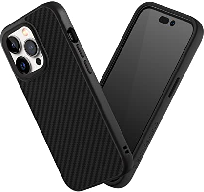 RhinoShield Case kompatibel mit [iPhone 14 Pro] | SolidSuit - Stoßdämpfende & schlanke Schutzhülle mit Premium Finish - 3.5 Meter Fallschutz - Karbonfaser Textur