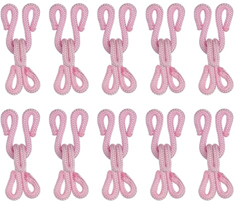 sourcing map 12 Stück BH Haken BH Verlängerung 2 Haken Hosenverschluss, 27mm Nähzubehör Ösen zum Annähen Polyester Abgedeckt Closure für Clothing Bra Trousers Skirt DIY Craft, Pink