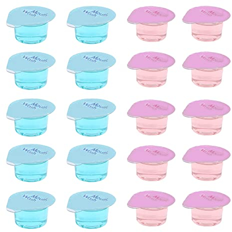 Sanfiyya Confezione da 20 collutori da Viaggio USA e Getta, Piccoli Articoli da toeletta da Viaggio Mini collutorio Portatile, collutorio in Gelatina da 13 ml, (Profumo di Menta+Rosa)
