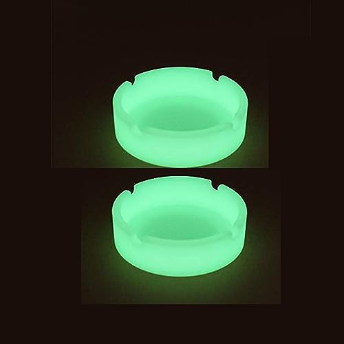 2 Stück Leuchtender Silikon-Aschenbecher,Aschenbecher mit fluoreszierendem,Silikon Aschenbecher,für Draußen Coole Aschenbecher für Zuhause, Büro, Restaurant oder draußen