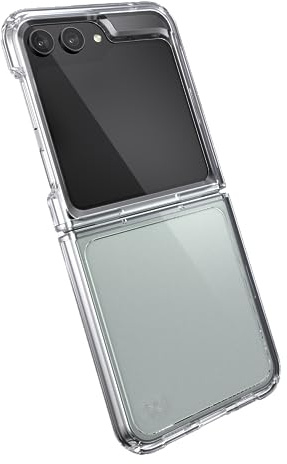 Speck Samsung Galaxy Z Flip 5 Case - Foldable, Scratch Resistant & Drop Protection - Anti-Yellowing Clear Phone Case - Presidio Perfect-Clear