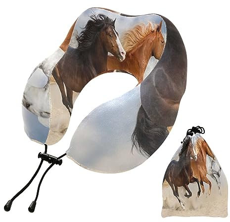 YOUJUNER Reisekissen Tier Pferd Memory Foam Nackenkissen Stützkissen Nackenkissen