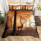 Bettbezug Set 135x200cm Waldhirsch Bettwäsche Set Herbstwald Laubtier Hirsch Kinder 3 Teilig Mikrofaser 3D Motiv Luxus Modern Bettdeckenbezug Mit Reißverschluss und 2 Kissenbezug 80x80cm