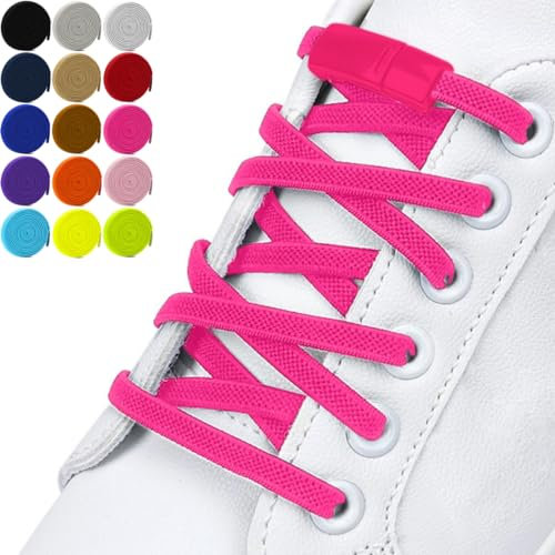 DALLAR Lacci Scarpe Elastici Piatti con Chiusura Magnetica – Senza Nodi per Adulti e Bambini – Stringhe Elastiche Facili da Usare per Scarpe Sportive, Casual, Running