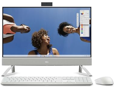 Dell Inspiron 5420 All in One Computer, Prozessor Intel Core i7-1355U, Display 23,8 Zoll FHD, 16 GB RAM, 512 GB SSD, Intel Iris XE Graphics, Win 11 Home, französische AZERTY-Tastatur, Cover Weiß
