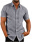 Linen Shirts for Men - Short Sleeve Button Down Casual Hawaiian Blouses with Pocket - Cotton Linen - Regular Fit - Holiday Beach Shirt - Solid Henley - UK Size 8-22 - Clearance