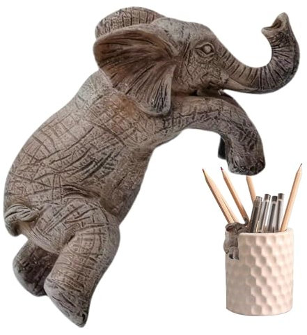 PASSI Elephant Figure Plant Pot Hanger,Elephant Huggers Figurine for Plant Pot Decor - Animal Figurine Plant Pot Accessory for Bookshelve Balcony Garden