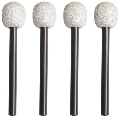 Lezevn 4Pcs Glittered Microphone Plastic Microphone Pretend Toys Glitter Bedazzled Microphones for Kids Party Favors Costume Prop