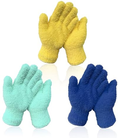 3 paires de gants anti-poussière, gants en microfibre, gants de nettoyage, gants de lavage de voiture, gants exfoliants pour le corps, gants de nettoyage ménagers
