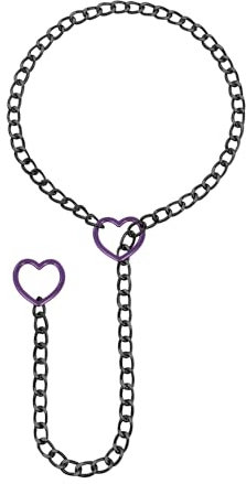JJDreams Slip Kette Halskette für Frauen Schwarz Punk Kette Herz Ring Choker Rotes Herz Anhänger Charme Einstellbare Cuban Lange Halskette Lariat Y Halskette Schmuck