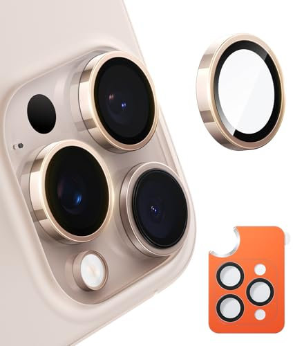 TORRAS für iPhone 16 Pro /16 Pro Max für Panzerglas Kameraschutz [Bruchsicherer Militärgrad & Langlebigkeit] Kamera Objektivschutz für iPhone 16 Pro /16 Pro Max,RoséGold