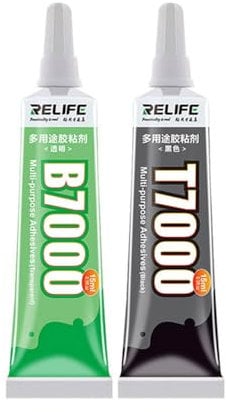 YUYUEMI 15ML T7000 Black Glue B7000 Clear Glue,Multipurpose Adhesives Super Glue for Phone Screen Repair,Electronics,Crafts,Back Glass,Jewelry DIY Repair (B7000 Transparent Glue+T7000 Black Glue)